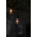 Konstsmide LED Partylichterkette GLOBE, 10-flammig, mit Water-Drop-Effekt, 3,6W, 2100K, IP44, schwarz/klar, Lichtfarbe bernstein