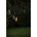 Konstsmide LED Partylichterkette GLOBE, 10-flammig, mit Water-Drop-Effekt, 3,6W, 2100K, IP44, schwarz/klar, Lichtfarbe bernstein