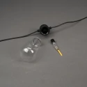 Konstsmide LED Partylichterkette GLOBE, 10-flammig, mit Water-Drop-Effekt, 3,6W, 2100K, IP44, schwarz/klar, Lichtfarbe bernstein