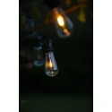 Konstsmide LED Partylichterkette GLOBE, 10-flammig, mit Water-Drop-Effekt, 3,6W, 2100K, IP44, schwarz/klar, Lichtfarbe bernstein
