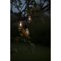 Konstsmide LED Partylichterkette GLOBE, 10-flammig, mit Water-Drop-Effekt, 3,6W, 2100K, IP44, schwarz/klar, Lichtfarbe bernstein