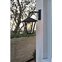 Konstsmide Wandleuchte BENU DOWN, E27 max. 100W, Schwarz, Aluminium / Rauch-Acrylglas