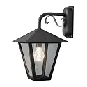 Konstsmide Wandleuchte BENU DOWN, E27 max. 100W, Schwarz, Aluminium / Rauch-Acrylglas