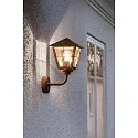 Konstsmide Wandleuchte FENIX, E27 max. 60W, Massiv-Kupfer / Rauch-Acrylglas