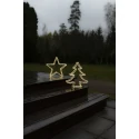 Konstsmide LED Dekoleuchte WEIHNACHTSSTERN, Doppel-Acryl, 102 LED, 3,6W, 2900K, IP44, klar, Lichtfarbe warmweiß