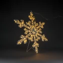 Konstsmide LED Dekoleuchte SCHNEEFLOCKE, 200 LED, 3,6W, 2000-2200K, 237,3lm, IP44, dimmbar, weiß, Lichtfarbe bernstein