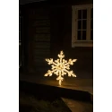 Konstsmide LED Dekoleuchte SCHNEEFLOCKE, 200 LED, 3,6W, 2000-2200K, 237,3lm, IP44, dimmbar, weiß, Lichtfarbe bernstein