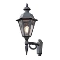 Konstsmide Wandleuchte PALLAS UP BIG, Höhe 60.5cm, E27 max. 60W, Schwarz, Aluminium / Rauch-Acrylglas