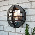 Wandleuchte ODEN, mit integrierter Steckdose, E27 max. 60W, Acrylglas klar / Schwarz, Aluminium