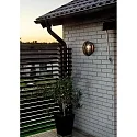 Wandleuchte ODEN, mit integrierter Steckdose, E27 max. 60W, Acrylglas klar / Schwarz, Aluminium