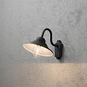 Außen-Wandleuchte VEGA, 1xE27, IP23, schwarz, Aluminium / Klarglas