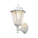 Konstsmide Wall luminaire, 1-flame aufwärts BIG, IP23, E27 max. 60W, E27 max. 60W, white aluminium / clear glass