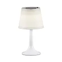 Konstsmide Solar HighPower LED table luminaire ASSISI, IP44, 0.5W 4500K, white plastic base / satined shade