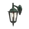 Außen-Wandleuchte FIRENZE DOWN, E27 max. 100W, Grün, Aluminium / Klarglas