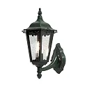 Außen-Wandleuchte FIRENZE UP, E27 max. 100W, Grün, Aluminium / Klarglas