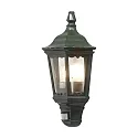 Außen-Wandleuchte FIRENZE mit Bewegungsmelder, E27 max. 100W, Grün, Aluminium / Klarglas