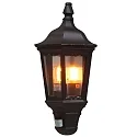 Außen-Wandleuchte FIRENZE mit Bewegungsmelder, E27 max. 100W, Schwarz, Aluminium / Klarglas