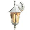 Außen-Wandleuchte FIRENZE DOWN, E27 max. 60W, Weiß, Aluminium / Klarglas