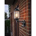 Konstsmide Außen-Wandleuchte MILANO mit Bewegungsmelder, E27 max. 75W, Schwarz/Silber, Alu / Acrylglas in Bleikristalloptik