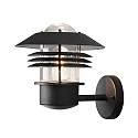 Konstsmide Außen-Wandleuchte MODENA UP MEDIUM, E27 max. 60W, Schwarz, Aluminium / Klarglas