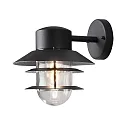 Konstsmide Außen-Wandleuchte MODENA DOWN, E27 max. 60W, Schwarz, Aluminium / Klarglas