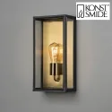 Wandleuchte CARPI LARGE, E27, IP44, Glas klar, schwarz