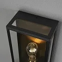 Wandleuchte CARPI LARGE, E27, IP44, Glas klar, schwarz