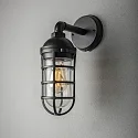Konstsmide Außenwandleuchte OLBIA, IP44, E27 ST64, Aluminium / Stallglas klar, schwarz