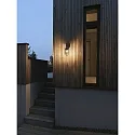 Konstsmide Außenwandleuchte OLBIA, IP44, E27 ST64, Aluminium / Stallglas klar, schwarz