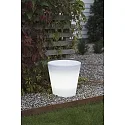 Konstsmide LED beleuchteter Pflanzentopf ASSISI, IP44, 12V, 2.4W 3000K 30lm, mit 600cm Kabel, Kunststoff, weiß, Ø 28cm / H 28cm