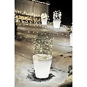 Konstsmide LED beleuchteter Pflanzentopf ASSISI, IP44, 12V, 2.4W 3000K 30lm, mit 600cm Kabel, Kunststoff, weiß, Ø 28cm / H 28cm