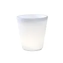 LED beleuchteter Pflanzentopf ASSISI, IP44, 12V, 2.4W 3000K 30lm, with 600cm cable, white plastic, Ø 37cm / H 40cm