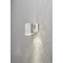Außen-Wandstrahler MODENA, mit Reflektor für indirekten Lichtanteil, GU10 max. 35W, Stahl galvanisiert / Acrylglas klar