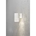 Außen-Wandstrahler MODENA DOWN, mit Öffnung für seitlichen Lichtanteil, GU10 max. 35W, Weiß, Aluminium / Acrylglas klar
