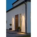 Konstsmide Outdoor wall spot MODENA DOWN, with opening for lateral light component, GU10 max. 35W, white aluminium / clear acrylic glass