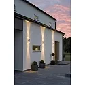 Konstsmide Außen-Wandleuchte MODENA UP/DOWN DOUBLE, 2x GU10 max. 35W, Weiß, Aluminium / Acrylglas klar
