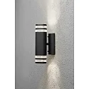 Außen-Wandleuchte MODENA UP/DOWN DOUBLE, 2x GU10 max. 35W, Schwarz, Aluminium / Acrylglas klar