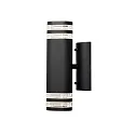 Konstsmide Außen-Wandleuchte MODENA UP/DOWN DOUBLE, 2x GU10 max. 35W, Schwarz, Aluminium / Acrylglas klar