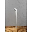 Path luminaire TRIESTE with pole, GU10 max. 35W, galvanised steel / clear acrylic glass