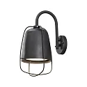 Konstsmide Außen-Wandleuchte PERUGIA, E27 max. 60W, Schwarz, Aluminium / Opalglas, 