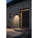 Konstsmide Außen-Wandleuchte PERUGIA, E27 max. 60W, Schwarz, Aluminium / Opalglas, 