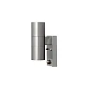 Außen-Wandleuchte MODENA UP/DOWN mit Bewegungsmelder, 2x GU10 max. 35W, Edelstahl 304 / Klarglas