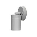 Konstsmide Outdoor wall spot MODENA, swiveling, GU10 max. 7W, cone of light 105°, grey, aluminium / clear glass