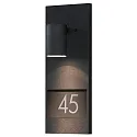 Außen-Wandleuchte MODENA, mit Hausnummern, GU10 max. 35W, Schwarz, Aluminium / Klarglas