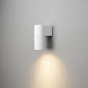 Konstsmide outdoor wall luminaire TEMI down, cylindrical GU10 IP54, white dimmable