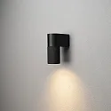 Konstsmide outdoor wall luminaire TEMI down, cylindrical GU10 IP54, black dimmable