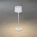 Konstsmide Outdoor LED Akku-Tischleuchte POSITANO, IP54, 2.2W 2700/3000K 180lm, mit Touch-Dimmer + USB-Ladestation, Weiß