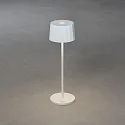 Konstsmide Outdoor LED Akku-Tischleuchte POSITANO, IP54, 2.2W 2700/3000K 180lm, mit Touch-Dimmer + USB-Ladestation, Weiß