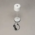 Konstsmide Outdoor LED Akku-Tischleuchte POSITANO, IP54, 2.2W 2700/3000K 180lm, mit Touch-Dimmer + USB-Ladestation, Weiß