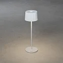 Konstsmide Outdoor LED Akku-Tischleuchte POSITANO, IP54, 2.2W 2700/3000K 180lm, mit Touch-Dimmer + USB-Ladestation, Weiß